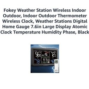 Fokey Wireless Weather Station Indoor Outdoor Thermometer Hygrometer